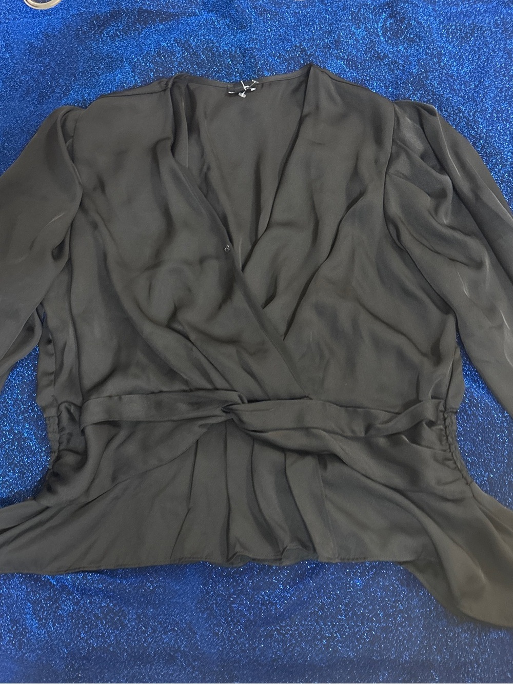 Black Wrap Blouse